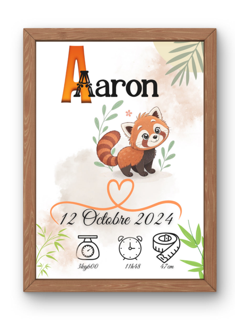 Cadre/ Affiche Naissance personnalisée
