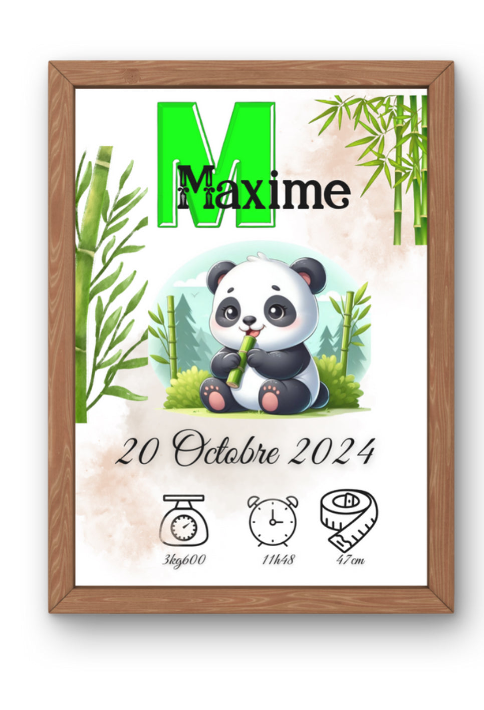 Cadre/ Affiche Naissance personnalisée