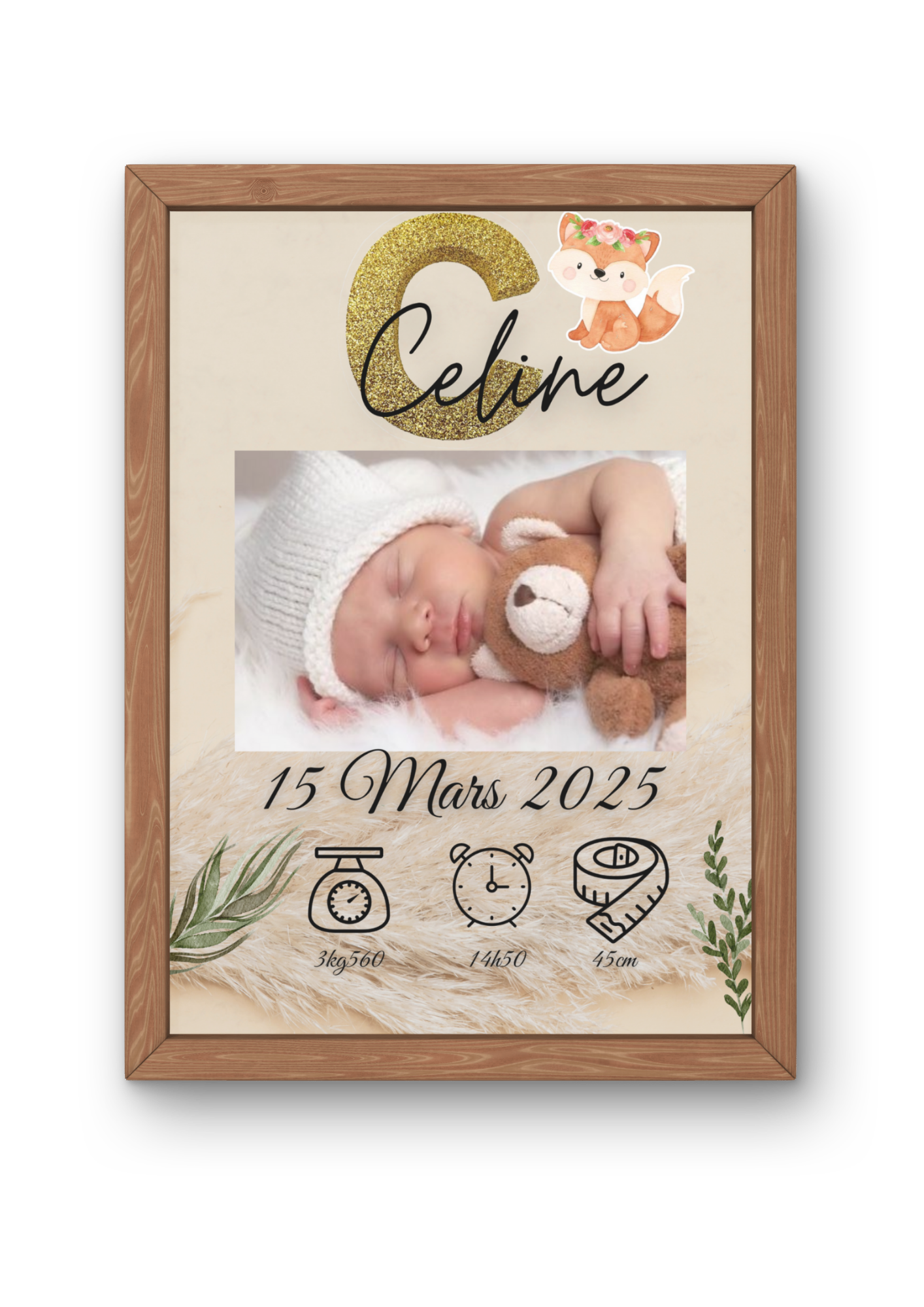 Cadre/ Affiche Naissance personnalisée