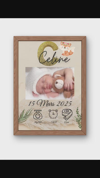 Cadre/ Affiche Naissance personnalisée